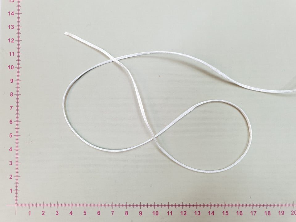 Satino virvelė Balta, 1,5 mm
