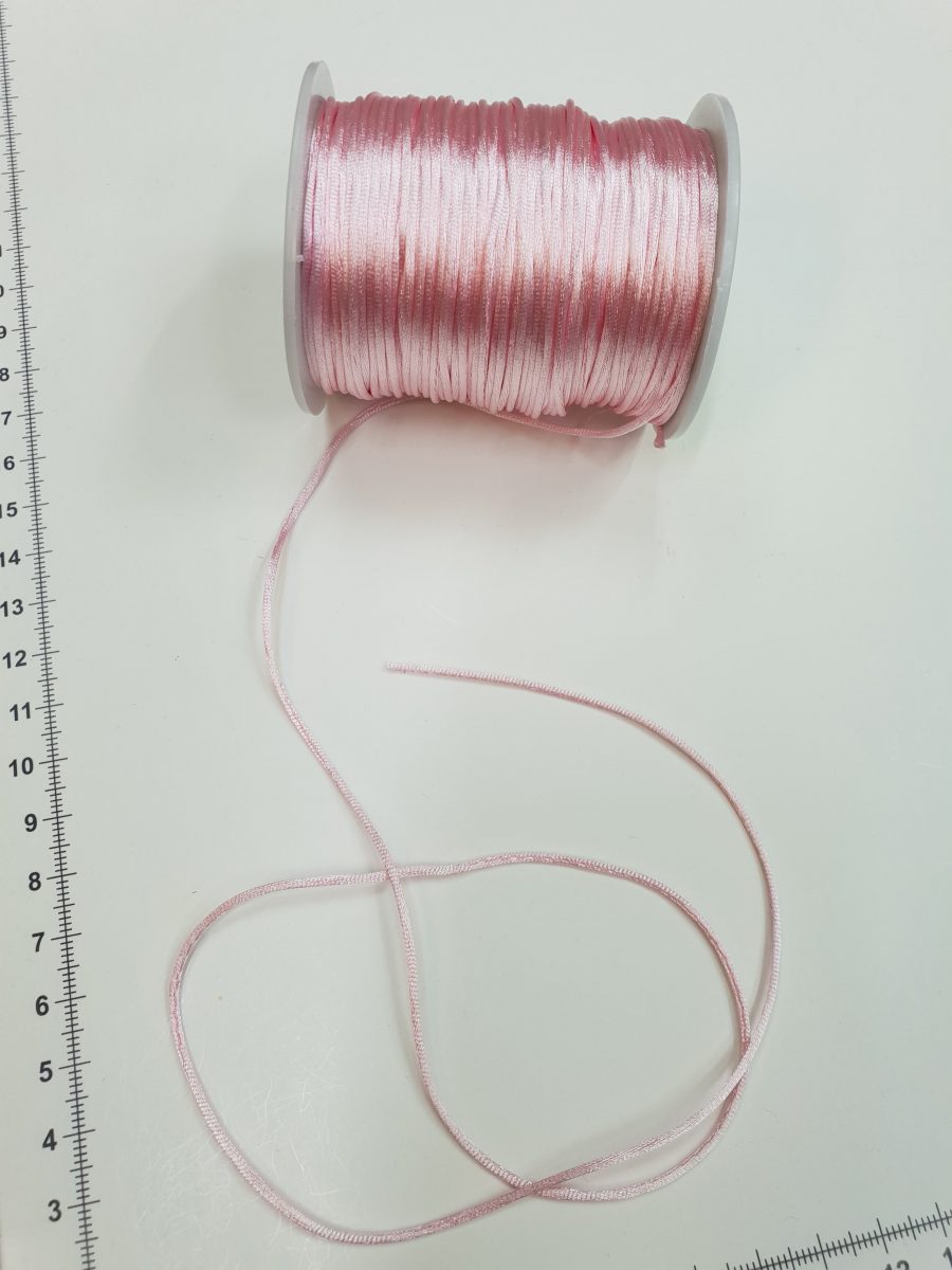 Satino virvelė Švelniai rožinė, 1,5 mm