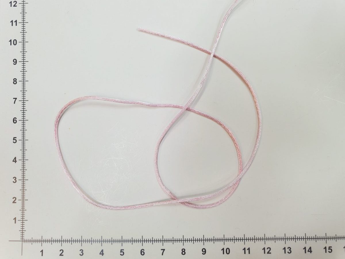 Satino virvelė Švelniai rožinė 1,5mm