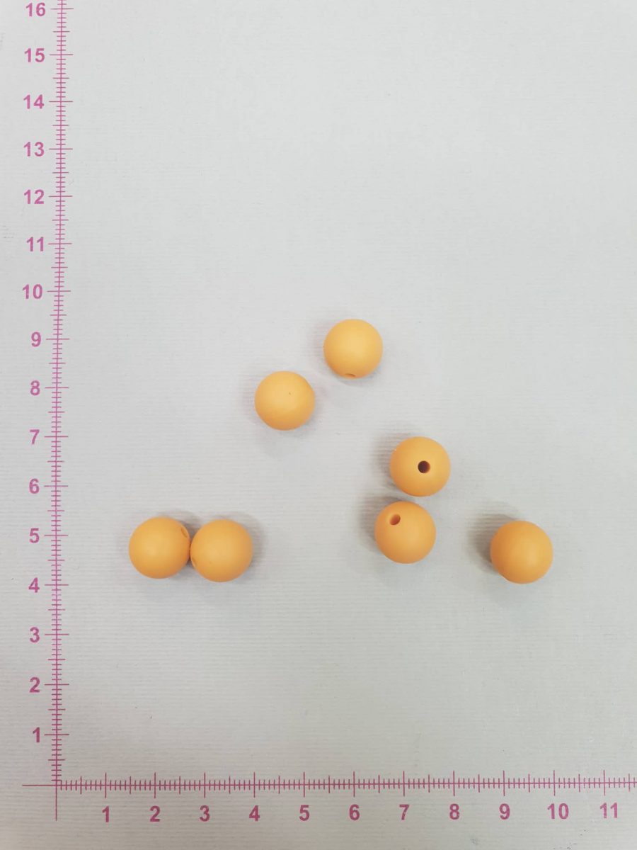 Silikoniniai karoliukai 12 mm, Oranžiniai