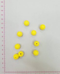 Silikoniniai karoliukai 12 mm, Ryškiai geltoni