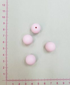 Silikoniniai karoliukai 15 mm, Šviesiai rožiniai