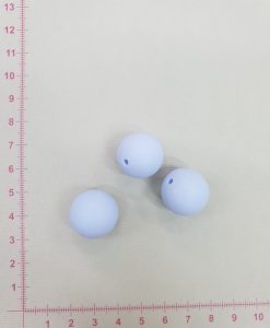 Silikoniniai karoliukai 19 mm, Šviesiai mėlyni