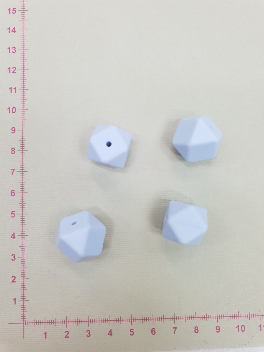 Silikoninis šešiakampis 17 mm, Šviesiai mėlyna