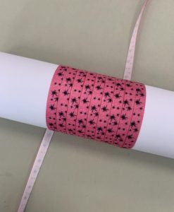 Grosgrain juostelė 6 mm ryški rožinė su voriukais