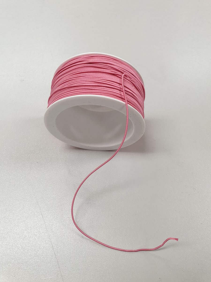 Apvali elastinė guma 1,2mm Rožinė