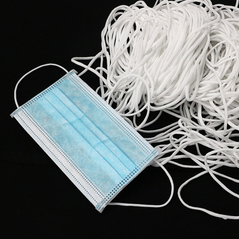 Apvali minkšta elastinė guma specialiai kaukių gamybai 2 mm, Balta, 10 m