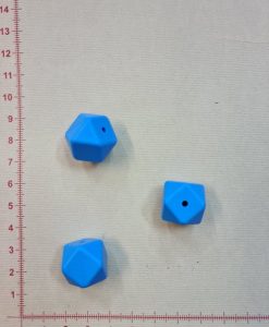 Silikoninis šešiakampis 17 mm, Ryškiai mėlynas