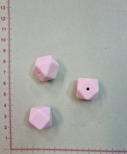 Silikoninis šešiakampis 17 mm, Švelniai rožinis