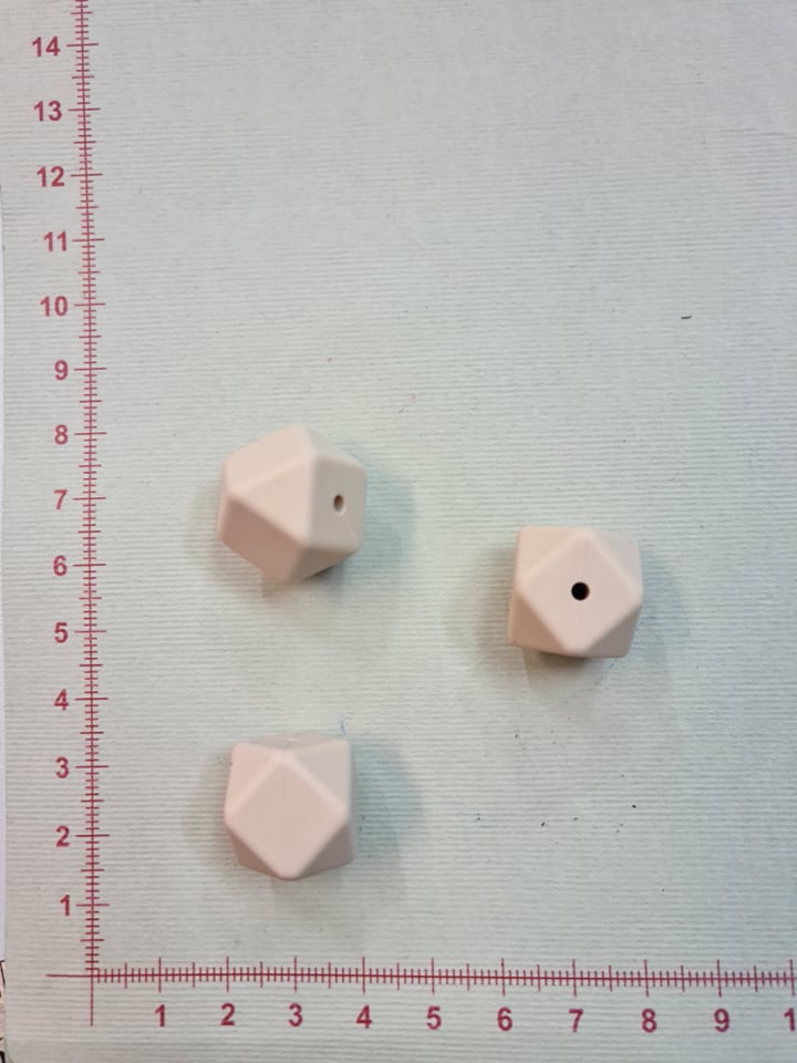 Silikoninis šešiakampis 17 mm, Tamsiai kreminis