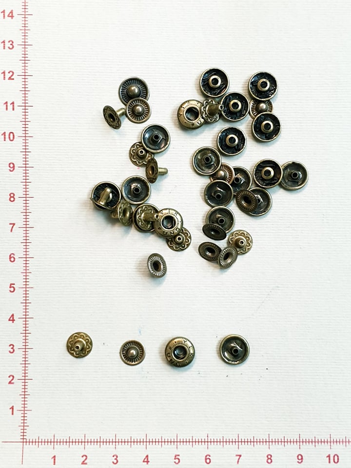 Įpresuojamos 10mm (655) spaudės 10 vnt bronza
