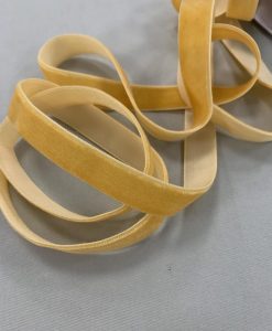 Dekoratyvinė veliūrinė juostelė, 13 mm, ryškiai geltona