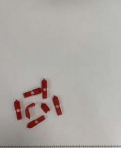 Plastikiniai mini antgaliai virvelėms raudoni
