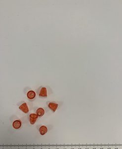Plastikiniai antgaliai virvelėms skaidrūs oranžiniai