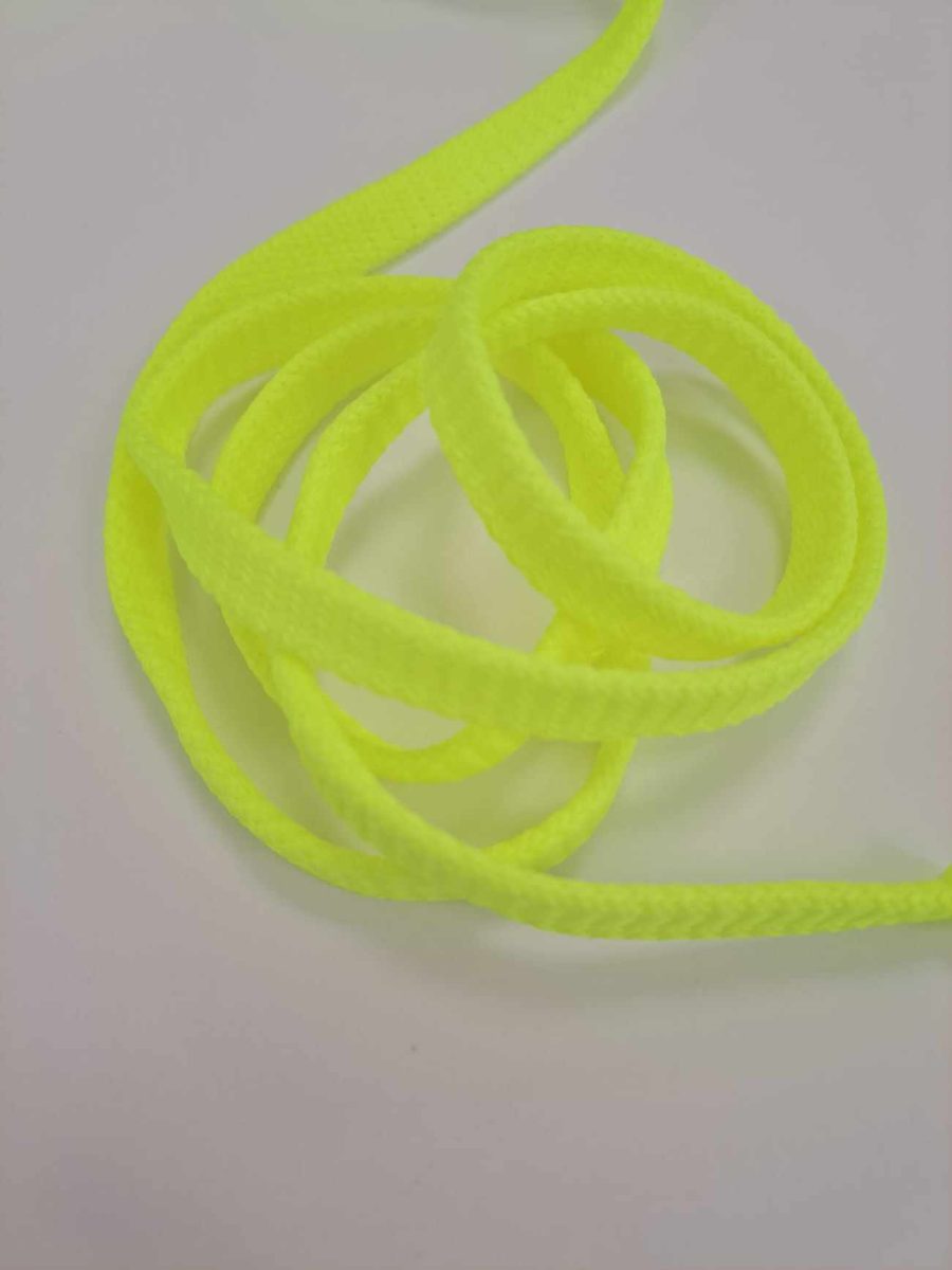 Sintetinė plokščia virvelė NEON geltona 10mm