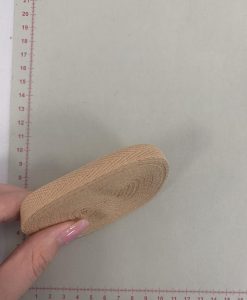 Medvilninė austa juostelė smėlinė 9 metrai 10 mm