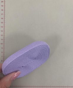Medvilninė violetinė austa juostelė, 10 mm, 9 metrai