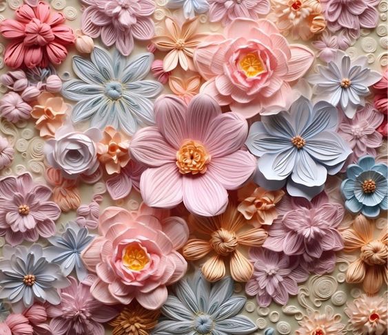 Kilpinis, skaitmeninės spaudos trikotažas Popierinės rožinių atspalvių gėlės