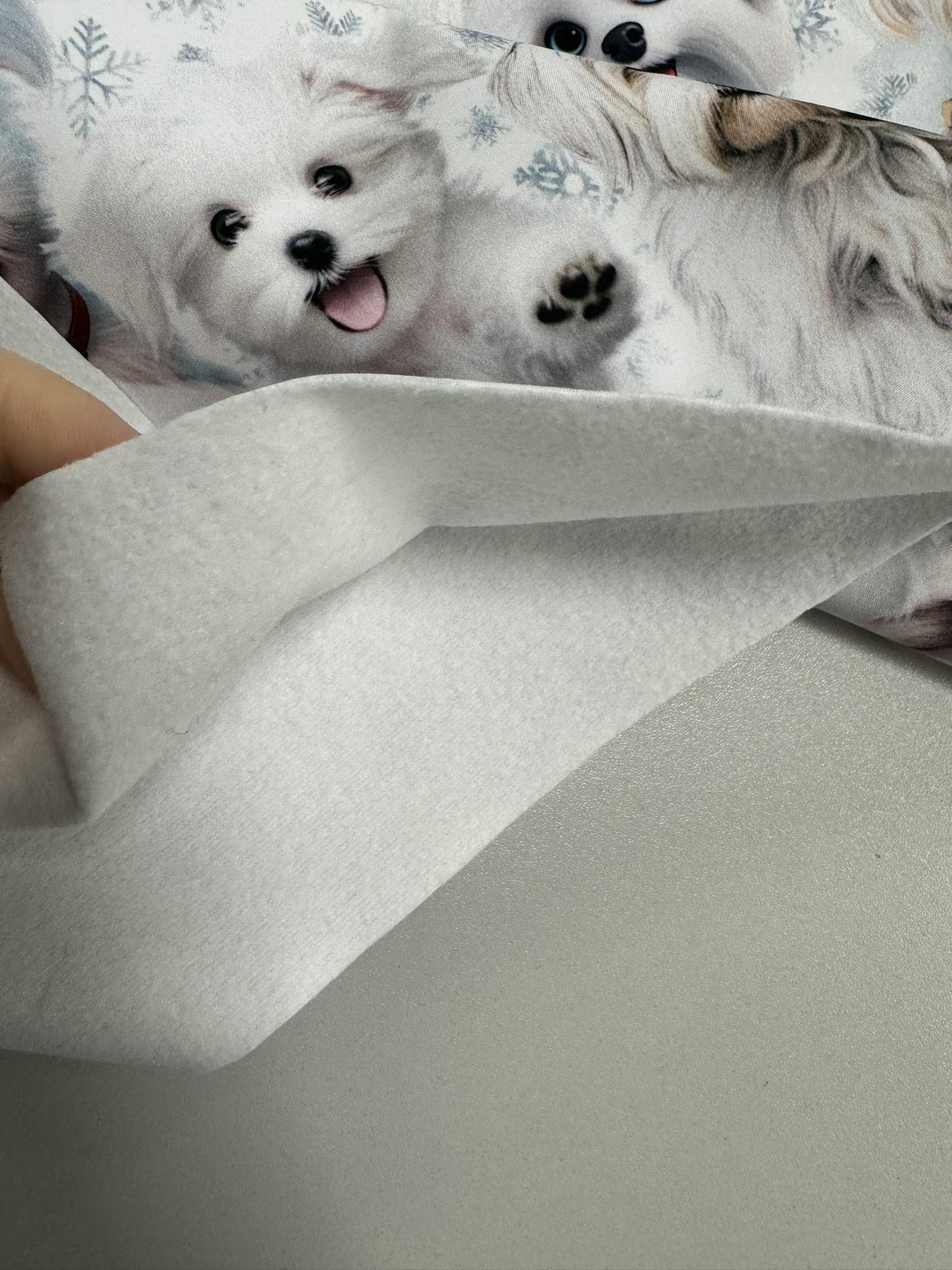 Softshell su skaitmenine spauda Balti šuniukai