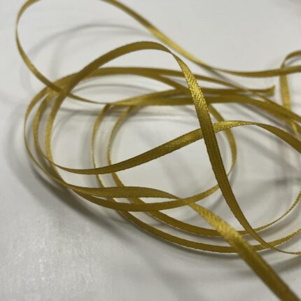 Atlasinė juostelė 3mm, garstyčių geltona