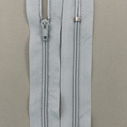 Spiralinis fiksuojamas užtrauktukas "Šviesiai pilkas", 18 cm
