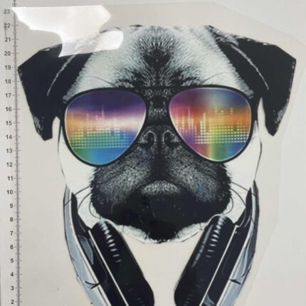 Termoaplikacija Mopsas su ausinėmis, didelė