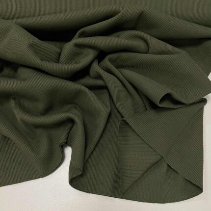 Plonesnis rib trikotažas Dark olive