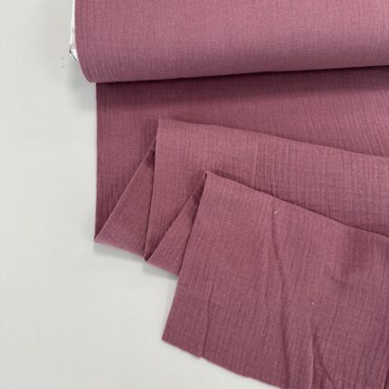 Medvilninis double gauze muslinas Tamsi pelenų rožė 38 — muslinas | Trys Pelėdos