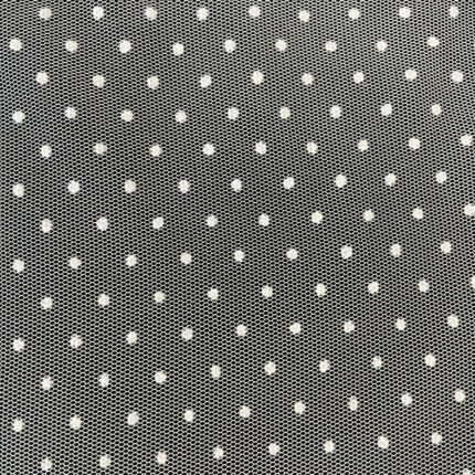 Minkštas tiulis su smulkiais taškeliais, baltas