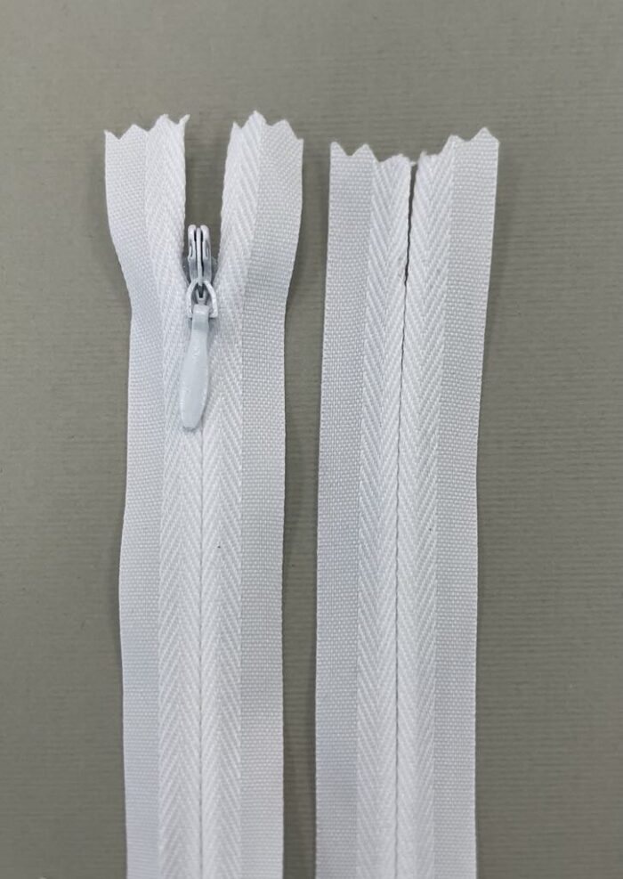 Paslėptas užtrauktukas "Baltas", 18 cm