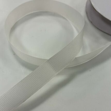 Grosgrain juostelė 15 mm, Pieno baltumo