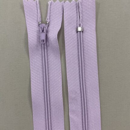 Spiralinis fiksuojamas užtrauktukas "Šviesiai alyvinis", 18 cm