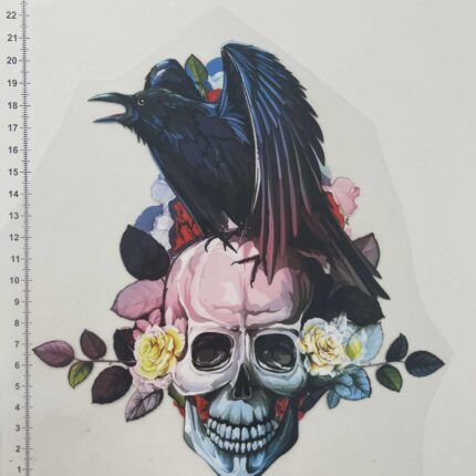 Termoaplikacija Kaukolė su varna, didelė