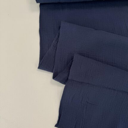 Medvilninis double gauze muslinas Tamsiai mėlynas 48 — muslinas | Trys Pelėdos