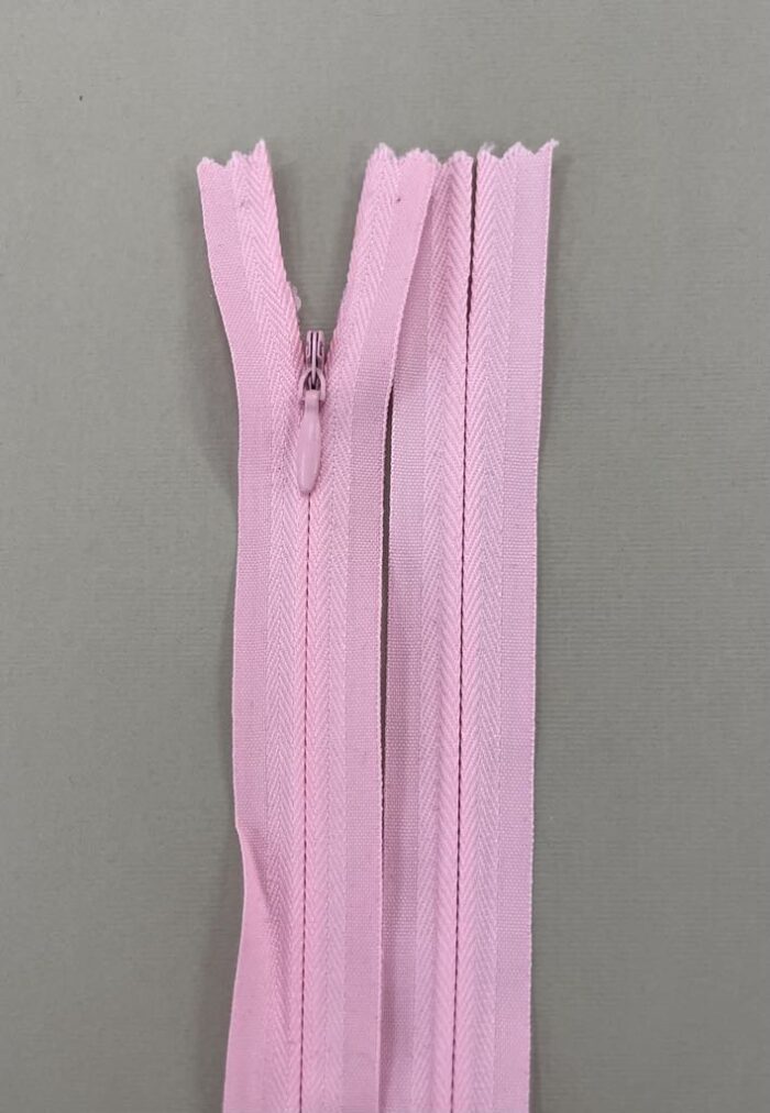 Paslėptas užtrauktukas "Šviesiai rožinis", 35 cm