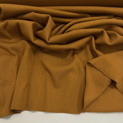 Plonesnis rib trikotažas Mustard