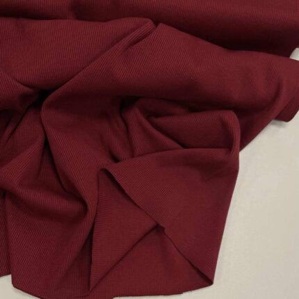 Plonesnis rib trikotažas Burgundy