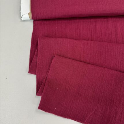 Medvilninis double gauze muslinas Bordo 77 — muslinas | Trys Pelėdos