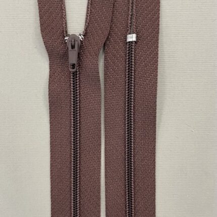 Spiralinis fiksuojamas užtrauktukas "Ryškiai ruda", 18 cm