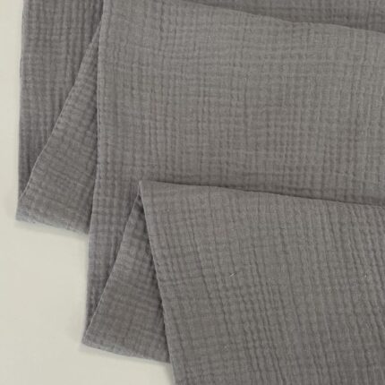 Medvilninis double gauze muslinas Pilka