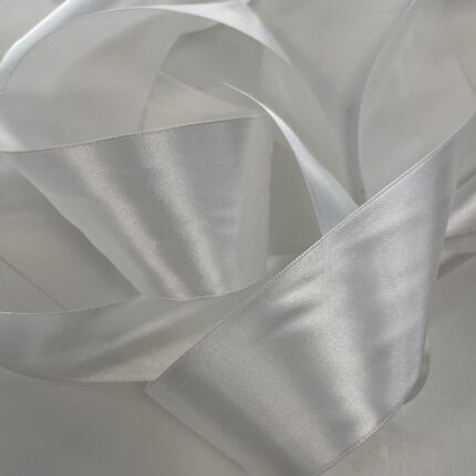 Atlasinė juostelė 50mm, pieno baltumo