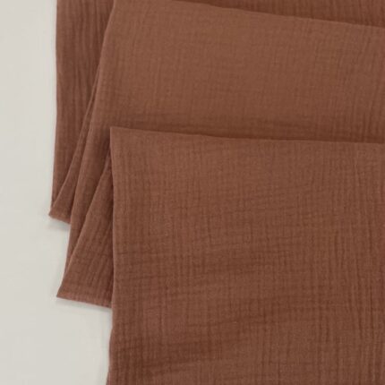 Medvilninis double gauze muslinas Šviesiai ruda