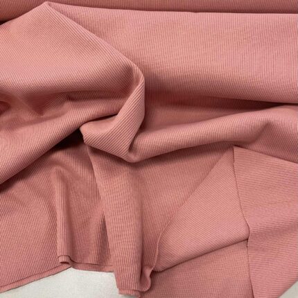 Plonesnis rib trikotažas Dusty rose