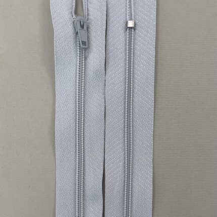Spiralinis fiksuojamas užtrauktukas "Šviesiai pilkas", 22 cm