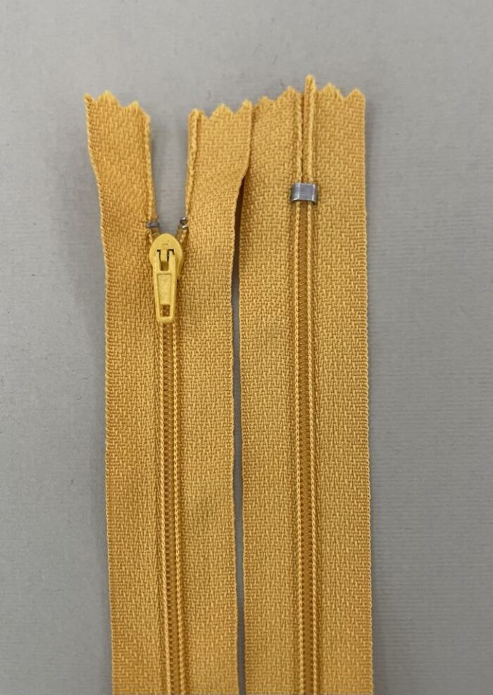 Spiralinis fiksuojamas užtrauktukas "Geltonas", 22 cm