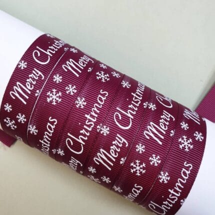 Grosgrain juostelė 16 mm, Merry Christmas