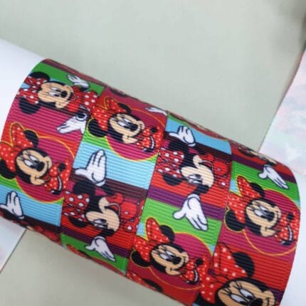 Grosgrain juostelė 22 mm, Pelytės Mikės — siuvimo juostelė | Trys Pelėdos