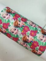 Grosgrain juostelė 25 mm, Ana ir Elza su raudonomis gėlytėmis