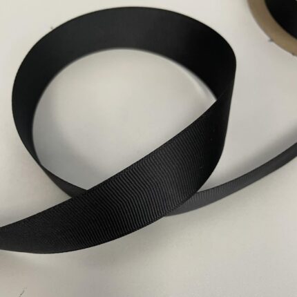 Grosgrain juostelė 25mm, juoda — siuvimo juostelė | Trys Pelėdos