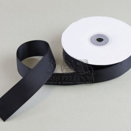 Grosgrain juostelė 25 mm, juoda — siuvimo juostelė | Trys Pelėdos